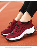 Outdoor Women Walking Sneakers Fashion Jogging Sock Shoes Youth Girls Trainers Breathable Ladies Platform Non-Slip Light Loafers
